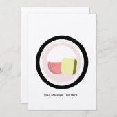 Birthday Sushi Roll Salmon Creme Cheese Avocado Einladung (Vorne/Hinten)