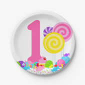 Birthday Sweet Candy Lollipop Pappteller (Vorderseite)