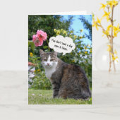 Birthday Tabby Cat Karte (Gelbe Blume)