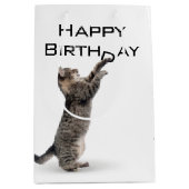 Birthday Tabby Cat Mittlere Geschenktüte (Vorderseite)
