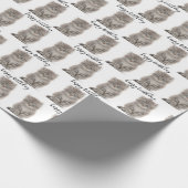 Birthday Tabby Kitten on White Geschenkpapier (Ecke)