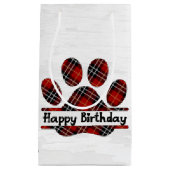 Birthday Tartan Kariert Paw Print Kleine Geschenktüte (Vorderseite)