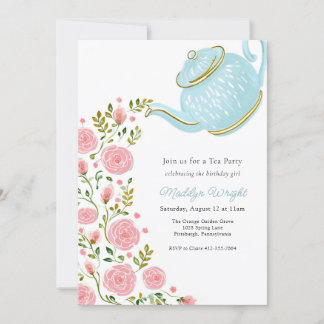 Birthday Tea Party Dusche Einladung