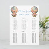 Birthday Teddy Balloon Einladung (Stehend Vorderseite)