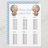 Birthday Teddy Balloon Einladung (Vorne/Hinten)