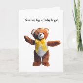 Birthday Teddy Bear Hugs Karte (Vorderseite)