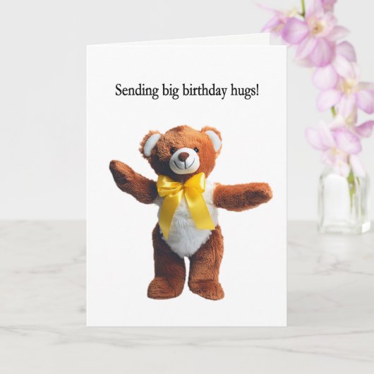 Birthday Teddy Bear Hugs Karte (Orchidee)