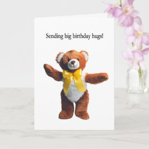 Birthday Teddy Bear Hugs Karte
