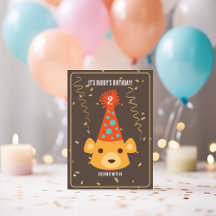 Birthday Teddy Bear Tragen eines Party Hat