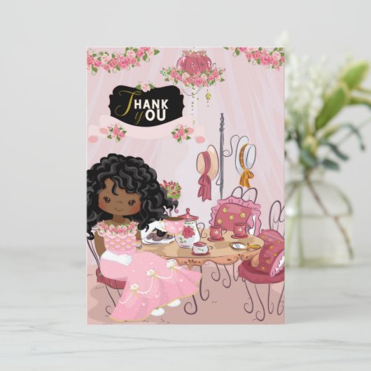 Birthday Tee Party Danke Karte (Stehend Vorderseite)