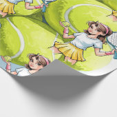 Birthday Tennis Ace Girl Geschenkpapier (Ecke)
