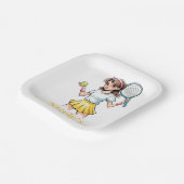 Birthday Tennis Ace Girl Pappteller (Gewinkelt)