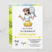 Birthday Tennis Ball Girl Celebration