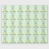 Birthday Tennis Green Sports Geschenkpapier (Flach)