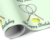 Birthday Tennis Green Sports Geschenkpapier (Rolleneckpunkt)