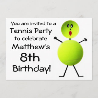 Birthday Tennis Party Einladung