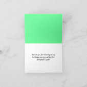 Birthday Thank You Green Frosting Cupcake  Dankeskarte (Innenseite)