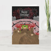 Birthday Three Bears Cheering Red Karte (Vorderseite)