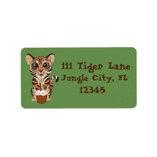 Birthday Tiger Adressaufkleber (Vorne)