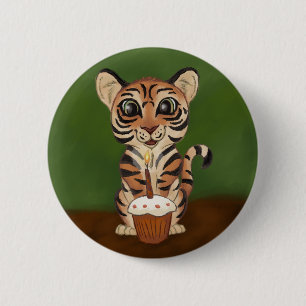 Birthday Tiger Button