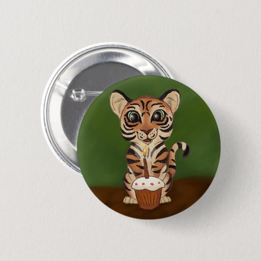 Birthday Tiger Button (Vorne & Hinten)