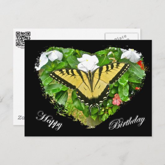 Birthday Tiger Frack Butterfly Items Postkarte (Vorne/Hinten)
