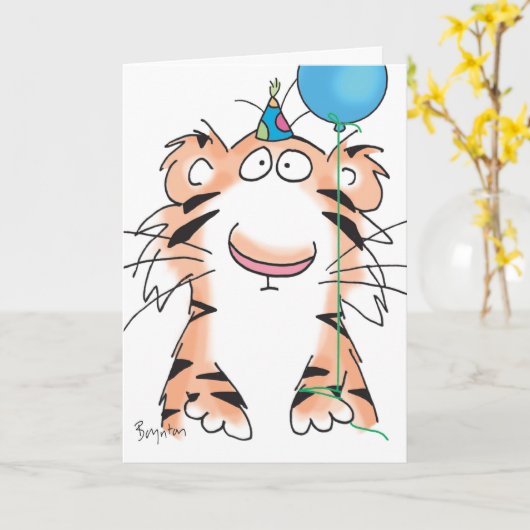 BIRTHDAY TIGER KARTE (Gelbe Blume)