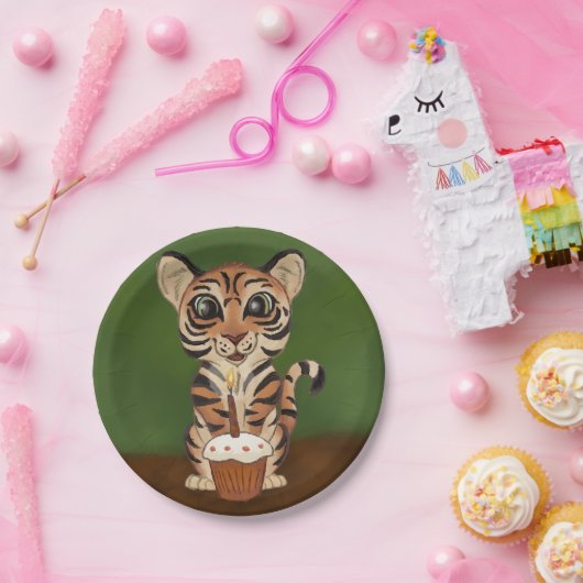 Birthday Tiger Pappteller (Party)