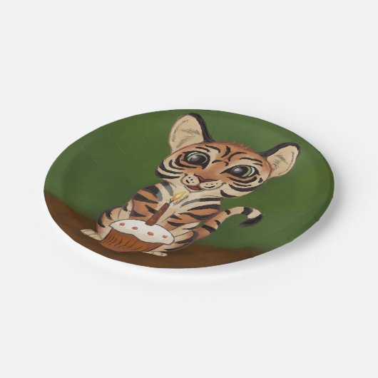 Birthday Tiger Pappteller (Schrägansicht)