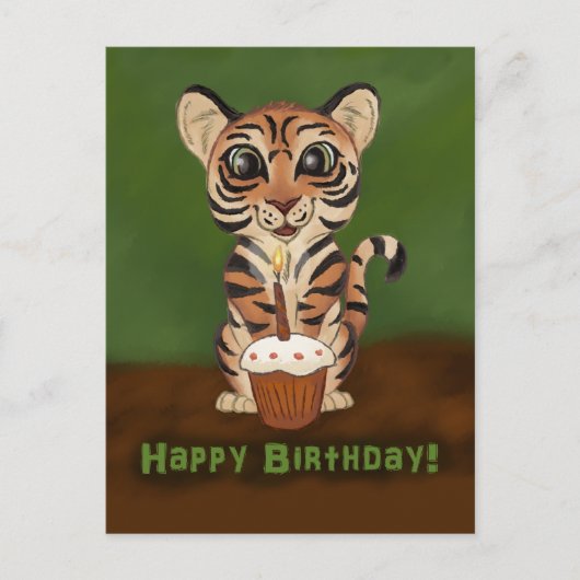 Birthday Tiger Postkarte (Vorderseite)