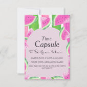 Birthday Time Kapsel Pink Watermelon Unterschrift Einladung (Vorderseite)