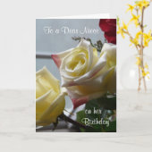 Birthday/To a Sehr geehrte Nichte-Gelbe Rosen Karte (Gelbe Blume)