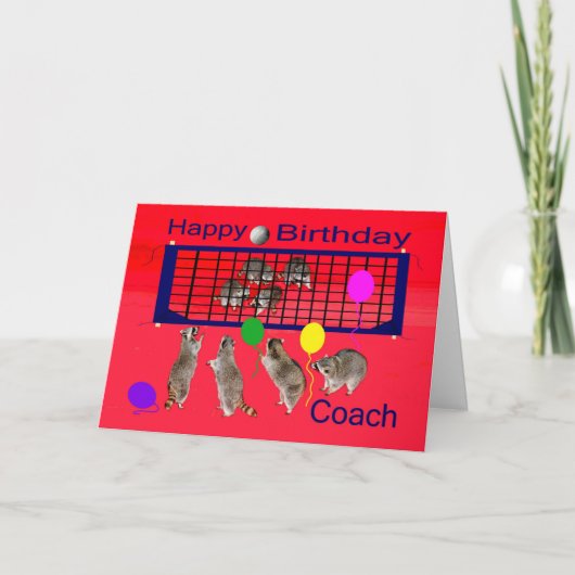 Birthday To Volleyball Coach Greeting Card Karte (Vorderseite)