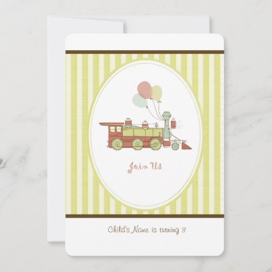 Birthday Train Einladung (Vorderseite)