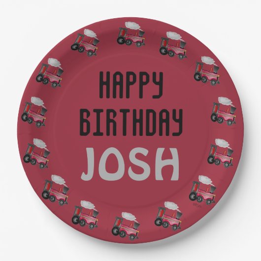 Birthday Train Pappteller (Vorderseite)