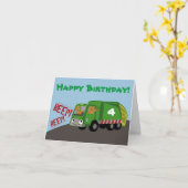 Birthday Trash Truck Karte (Gelbe Blume)