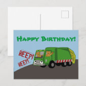 Birthday Trash Truck Postkarte (Vorne/Hinten)