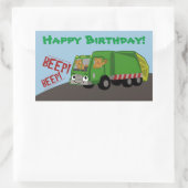 Birthday Trash Truck Rechteckiger Aufkleber (Tasche)
