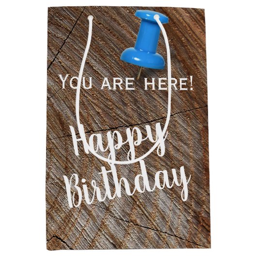 Birthday Tree Rings with Push Button Mittlere Geschenktüte (Vorderseite)