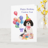 Birthday Tri Color Cavalier King Charles Spaniel Karte (Gelbe Blume)
