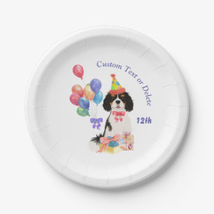 Birthday Tri Color Cavalier King Charles Spaniel   Pappteller