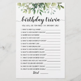 Birthday Trivia-Spiel