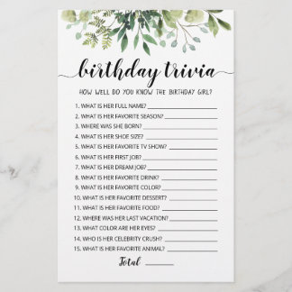 Birthday Trivia-Spiel