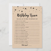 Birthday Trivia-Spielkarte Einladung (Vorderseite)