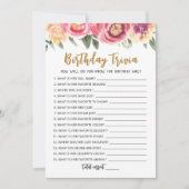 Birthday Trivia-Spielkarte Einladung (Vorderseite)