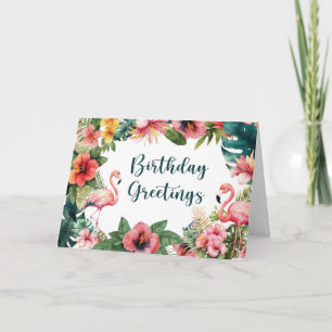 Birthday Tropical Blume Bright farbige Florals Karte