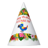 Birthday Tropical Parrot Partyhütchen (Vorderseite)