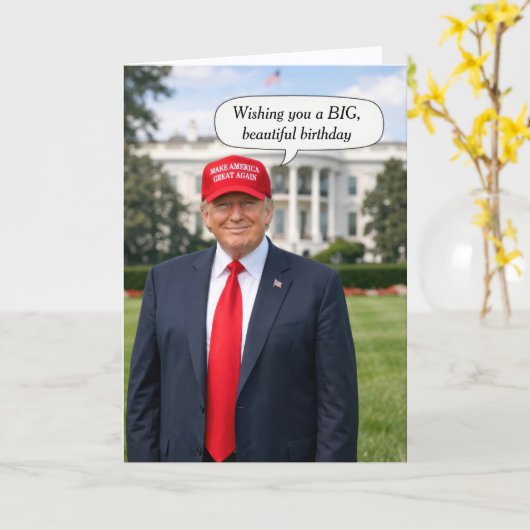 Birthday Trump Speech Bubble Karte (Gelbe Blume)