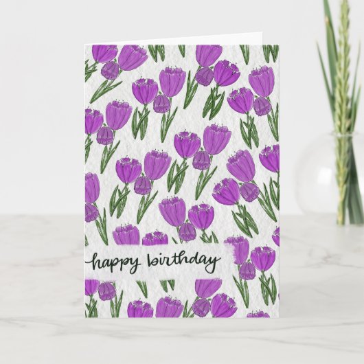 Birthday Tulips Card Karte (Vorderseite)