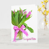 Birthday Tulips for Sister Karte (Gelbe Blume)